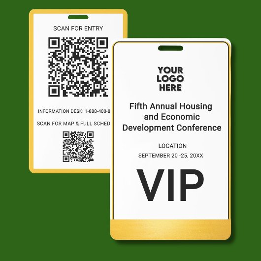 カンファレンス 企業 ビジネス QR ロゴ VIP バッジ