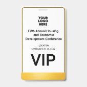 カンファレンス 企業 ビジネス QR ロゴ VIP バッジ (正面)