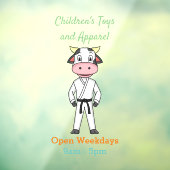 カンフーのスーツを描いた可愛い牛 ウィンドウサイン (シート3)