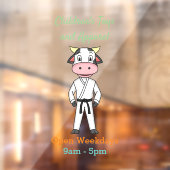 カンフーのスーツを描いた可愛い牛 ウィンドウサイン (シート2)