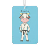 カンフーのスーツを描いた可愛い牛 カーエアーフレッシュナー (裏面)