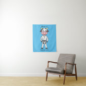 カンフーのスーツを描いた可愛い牛 タペストリー (インサイチュ)