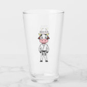 カンフーのスーツを描いた可愛い牛 タンブラーグラス (裏面)