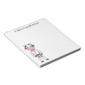 カンフーのスーツを描いた可愛い牛 ノートパッド (アングル)