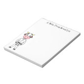 カンフーのスーツを描いた可愛い牛 ノートパッド (回転)