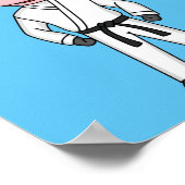 カンフーのスーツを描いた可愛い牛 ポスター (角)