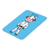 カンフーのスーツを描いた可愛い牛 マグネット (左側)