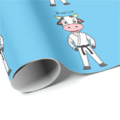 カンフーのスーツを描いた可愛い牛 ラッピングペーパー (ロールコーナー)