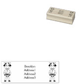 カンフーのスーツを描いた可愛い牛 ラバースタンプ (押印)