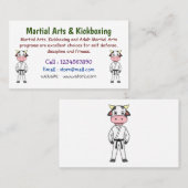 カンフーのスーツを描いた可愛い牛 名刺 (正面/裏面)