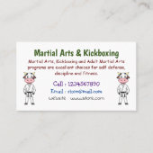 カンフーのスーツを描いた可愛い牛 名刺 (正面)