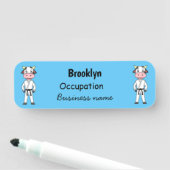 カンフーのスーツを描いた可愛い牛 名札 (インサイチュ)