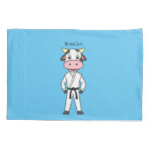 カンフーのスーツを描いた可愛い牛 枕カバー (裏面)