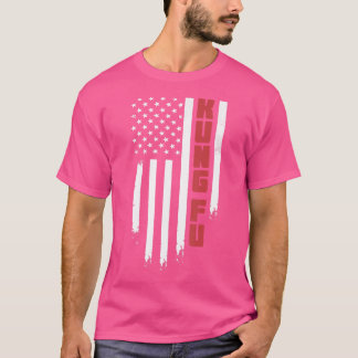 カンフーアメリカンアメリカ国旗カンフー武術アート Tシャツ