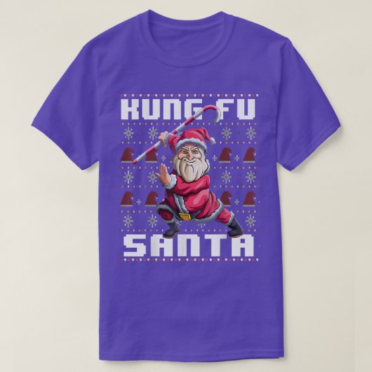 カンフーサンタ醜いクリスマス Tシャツ (デザイン正面)