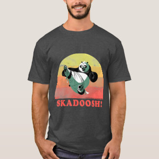 カンフーベア スカッシュ レトロ 円形 肖像 友達 おばさん Tシャツ