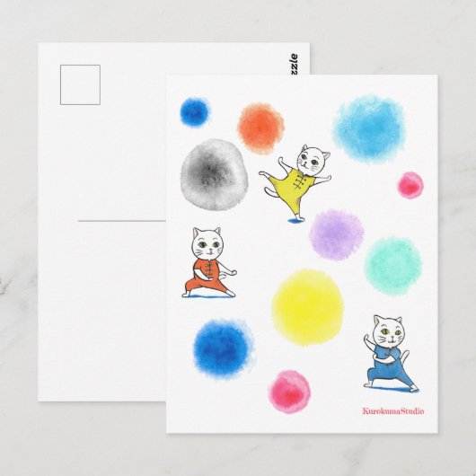 カンフー猫 ポストカード (正面/裏面)