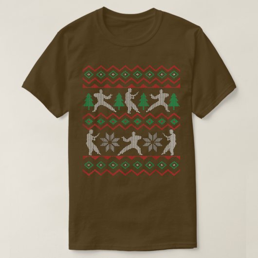 カンフー ダサいクリスマススウェーター Tシャツ (デザイン正面)