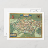 カンブライの地図，「シビタスオルビス・テララム」より ポストカード (正面/裏面)