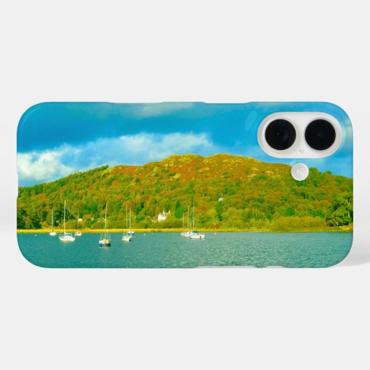 カンブリアのウィンダミア湖のヨット Case-Mate iPhoneケース (裏面 (横))