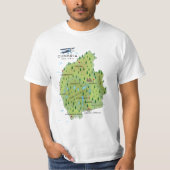 カンブリア イングランド地図の旅行ポスター Tシャツ (正面)