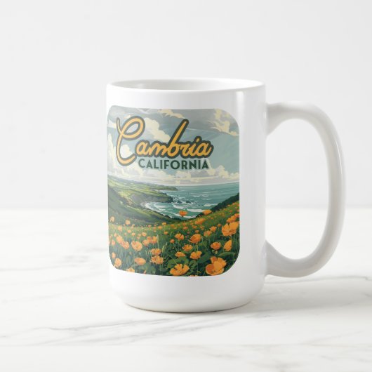 カンブリア・カリフォルニアポピー花パシフィック・コースト コーヒーマグカップ (右)