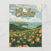 カンブリア・カリフォルニアポピー花パシフィック・コースト ポストカード (正面)