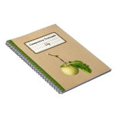 カンプ付き黄色離れのパーソナライズされたリンゴ ノートブック (右側)