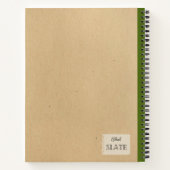 カンプ付き黄色離れのパーソナライズされたリンゴ ノートブック (裏面)