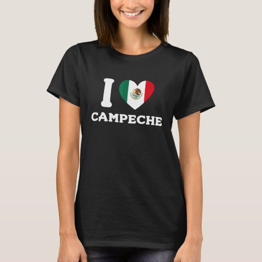 カンペチェのハートメキシコの旗が大好き 1 Tシャツ (正面)