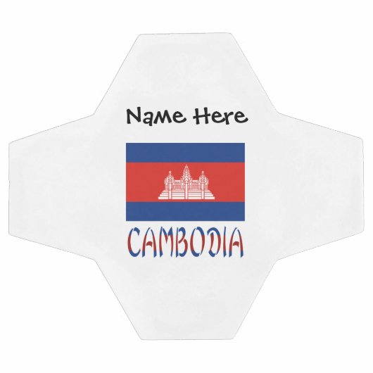 カンボジアとカンボジア国旗とサッカー サッカーボール (フラット)