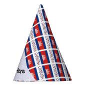 カンボジアとカンボジア国旗のタイル貼り パーティーハット (右)