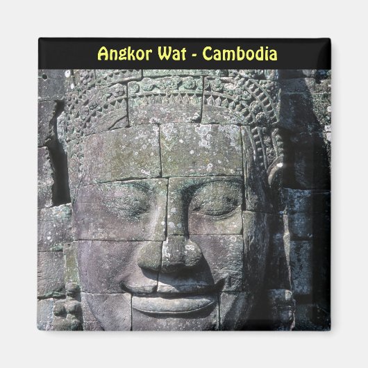 カンボジアのアンコールワットにあるバイヨン寺院 マグネット (正面)