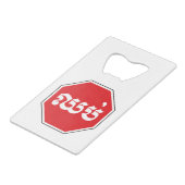 カンボジアのストップ交通標識⚠ CHHOP in Khmer クレジットカード栓抜き (正面アングル)