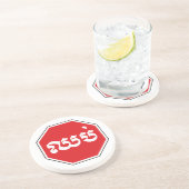 カンボジアのストップ交通標識⚠ CHHOP in Khmer コースター (側面)