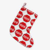 カンボジアのストップ交通標識⚠ CHHOP in Khmer スモールクリスマスストッキング (正面 (吊り時))