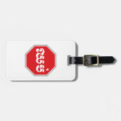 カンボジアのストップ交通標識⚠ CHHOP in Khmer ラゲッジタグ (正面横)