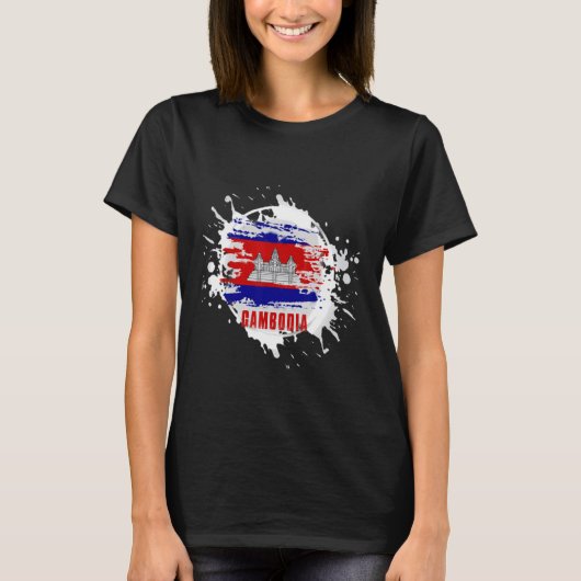 カンボジアのスプラッシュ Tシャツ (正面)