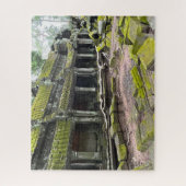 カンボジアのタープローム寺院の苔むした風景 ジグソーパズル (縦)