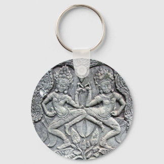 カンボジアのダンサーの石彫り キーホルダー