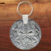 カンボジアのダンサーの石彫り キーホルダー (正面)