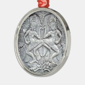 カンボジアのダンサーの石造りに切り分けること メタルオーナメント (左)