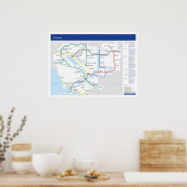 カンボジアのチューブ地図 ポスター (キッチン)