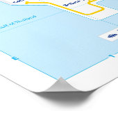 カンボジアのチューブ地図 ポスター (角)