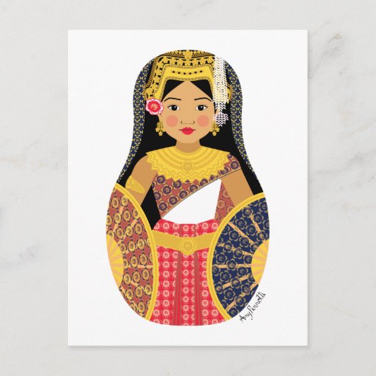カンボジアのマトリョスカハガキ ポストカード (正面)