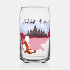 カンボジアの仏教の叡智の地図と僧侶 ガラス缶