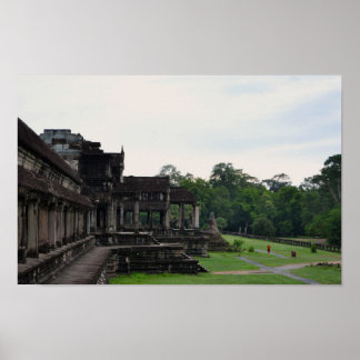 カンボジアの古代寺院アンコールワット - 旅行写真 ポスター