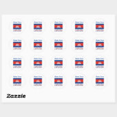 カンボジアの国旗と名前のカスタマイズ商品  ラウンドシール (シート)