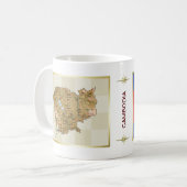 カンボジアの国旗と地図のマグ コーヒーマグカップ (正面左)