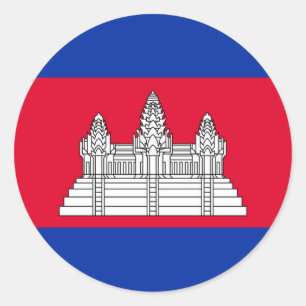 カンボジアの国旗シール ラウンドシール
